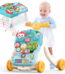 JoyStone 2-in-1 Baby Walker with Musical Play Table, Sit to Stand Toddler Learning Push Toys for 6-18 Months