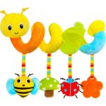 Keyohome Spiral Car Seat Toy,Stroller Activity Toy,Baby Sensory Toys,Crib Hanging Rattles Toys with Ringing Bell for Babies Boys and Girls