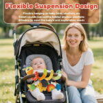 Keyohome Spiral Car Seat Toy,Stroller Activity Toy,Baby Sensory Toys,Crib Hanging Rattles Toys with Ringing Bell for Babies Boys and Girls