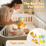 Keyohome Spiral Car Seat Toy,Stroller Activity Toy,Baby Sensory Toys,Crib Hanging Rattles Toys with Ringing Bell for Babies Boys and Girls