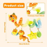Keyohome Spiral Car Seat Toy,Stroller Activity Toy,Baby Sensory Toys,Crib Hanging Rattles Toys with Ringing Bell for Babies Boys and Girls