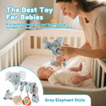 Keyohome Spiral Car Seat Toy,Stroller Activity Toy,Baby Sensory Toys,Crib Hanging Rattles Toys with Ringing Bell for Babies Boys and Girls