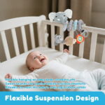 Keyohome Spiral Car Seat Toy,Stroller Activity Toy,Baby Sensory Toys,Crib Hanging Rattles Toys with Ringing Bell for Babies Boys and Girls