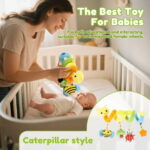 Keyohome Spiral Car Seat Toy,Stroller Activity Toy,Baby Sensory Toys,Crib Hanging Rattles Toys with Ringing Bell for Babies Boys and Girls