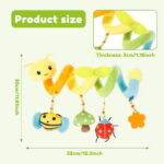 Keyohome Spiral Car Seat Toy,Stroller Activity Toy,Baby Sensory Toys,Crib Hanging Rattles Toys with Ringing Bell for Babies Boys and Girls