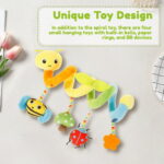 Keyohome Spiral Car Seat Toy,Stroller Activity Toy,Baby Sensory Toys,Crib Hanging Rattles Toys with Ringing Bell for Babies Boys and Girls