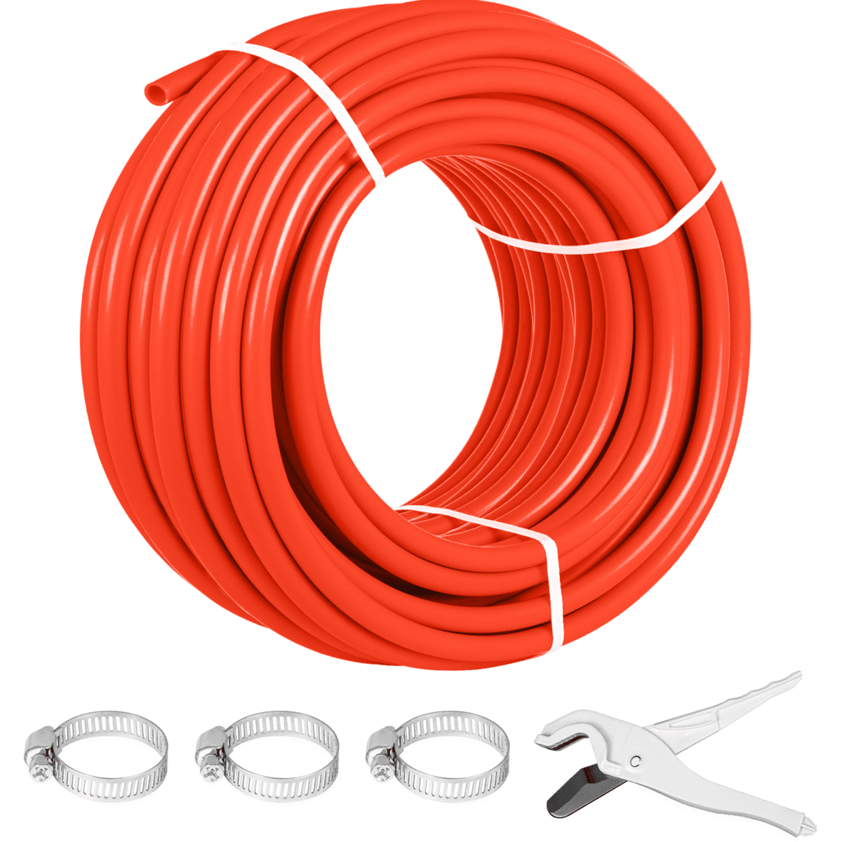 KFFKFF 1/2 inch X 300 Feet Pex Tube Coil - EVOH PEX-B Pipe for Residential Commercial Radiant Floor Heating Pex Pipe (1/2" O2-Barrier, 300Ft/Red) Oxygen O2 Barrier PEX Tubing
