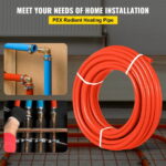 KFFKFF 1/2 inch X 300 Feet Pex Tube Coil - EVOH PEX-B Pipe for Residential Commercial Radiant Floor Heating Pex Pipe (1/2" O2-Barrier, 300Ft/Red) Oxygen O2 Barrier PEX Tubing
