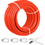 KFFKFF 1/2 inch X 300 Feet Pex Tube Coil - EVOH PEX-B Pipe for Residential Commercial Radiant Floor Heating Pex Pipe (1/2" O2-Barrier, 300Ft/Red) Oxygen O2 Barrier PEX Tubing