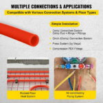 KFFKFF 1/2 inch X 300 Feet Pex Tube Coil - EVOH PEX-B Pipe for Residential Commercial Radiant Floor Heating Pex Pipe (1/2" O2-Barrier, 300Ft/Red) Oxygen O2 Barrier PEX Tubing