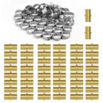 KFFKFF Pipe Accessories, 1/2" 50PCS Brass Pipe Accessories, Clamp-secured Direct-Flow Pipe Connector Brass Air Accessories, Robust Plumbing Accessories Tube Adapter for...