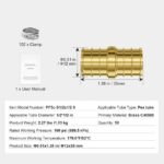 KFFKFF Pipe Accessories, 1/2" 50PCS Brass Pipe Accessories, Clamp-secured Direct-Flow Pipe Connector Brass Air Accessories, Robust Plumbing Accessories Tube Adapter for...