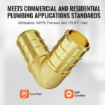 KFFKFF Pipe Accessories, 3/4" Set of 50 Brass Pipe Accessories, Clamp Design Elbow Pipe Link Brass Air Accessories, Robust Plumbing Tube Adapters for Heating/Shower...