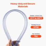 KFFKFF Woven Transparent Vinyl Tube, 3/4" Inner Diameter x 19/20" Outer Diameter, 10FT PVC Plastic Tube, Bendable and Trimmable Clear Pipe, 1/10 in Wall Density, Durable PVC...