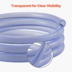 KFFKFF Woven Transparent Vinyl Tube, 3/4" Inner Diameter x 19/20" Outer Diameter, 10FT PVC Plastic Tube, Bendable and Trimmable Clear Pipe, 1/10 in Wall Density, Durable PVC...