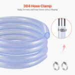 KFFKFF Woven Transparent Vinyl Tube, 3/4" Inner Diameter x 19/20" Outer Diameter, 10FT PVC Plastic Tube, Bendable and Trimmable Clear Pipe, 1/10 in Wall Density, Durable PVC...