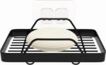 KINCMAX Bathroom Soap Dish & Sponge Holder Stainless Steel Bathroom Organizer, Black