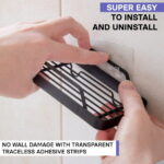 KINCMAX Bathroom Soap Dish & Sponge Holder Stainless Steel Bathroom Organizer, Black