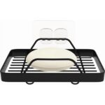 KINCMAX Bathroom Soap Dish & Sponge Holder Stainless Steel Bathroom Organizer, Black