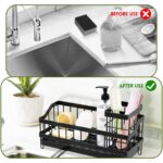 Kitchen Sink Organizer, Sponge Holder, Sink Organizer Rack for Kitchen, Dish Soap Holder