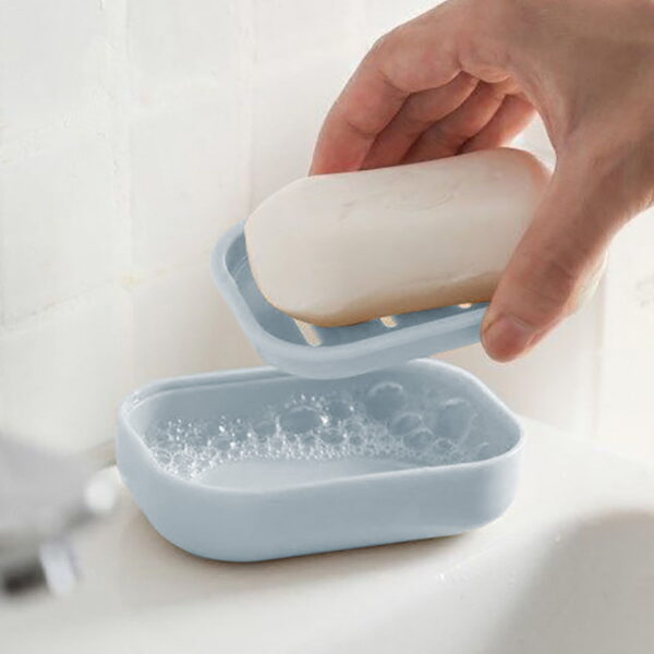 kkbbma under $5 Draining Soap Dishes, Dishwashing Sponge Soap Holder with Water Tray, Keep The Place Dry, Easy to Clean Soap Cases, Suitable for Kitchen, Bathroom, Soap Container