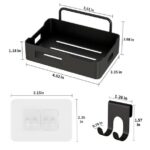 Kvago Soap Dish Shower Stainless Steel Wall Mounted Bar Holder Bathroom with 2 Hooks Black