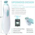 LANNEY Baby Nail File Clippers Electric Trimmer for Newborn Toddler Kids Adult (White/Green)