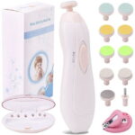 LANNEY Baby Nail File Clippers Electric Trimmer for Newborn Toddler Kids Adult (White/Green)
