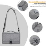 LANNEY Changing Pad, Travel Portable Changing Mat with Shoulder Strap, Shower Gifts for Baby