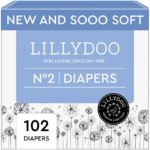 LILLYDOO Baby Diapers Skinfriendly Size 2 (9-18 lbs), 102 Count (Select for More Options)