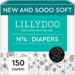LILLYDOO Baby Diapers Skinfriendly Size 4 (20-31 lbs), 150 Count (Select for More Options)