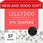 LILLYDOO Baby Diapers Skinfriendly Size 6 (29+ lbs), 57 Count (Select for More Options)