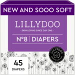 LILLYDOO Baby Diapers Skinfriendly Size 8 (37+ lbs), 45 Count (Select for More Options)