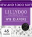 LILLYDOO Baby Diapers Skinfriendly Size 8 (37+ lbs), 45 Count (Select for More Options)