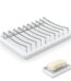 Linkidea Double Layer Ceramic Soap Dish, Stainless Steel Self Draining Soap Tray Holder, Soap Sponge Box for Bathroom Shower