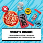 Lunchly Meal Kit, Pizza Party with Feastables Chocolate and Prime Hydration