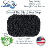 Luxiny American Made Soap Saver for Soap Dish, Shower Soap Holder & Travel Soap Boxes Helps Handmade Soap Last Longer - Made from Plant Based Eco Friendly Bioplastics Black Onyx