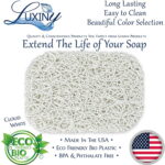 Luxiny American Made Soap Saver, for Soap Dishes & Shower Soap Holders - Helps Handmade Soap Last Longer - Made from Plant Based Environmentally Friendly Bioplastics White - 2 Pack