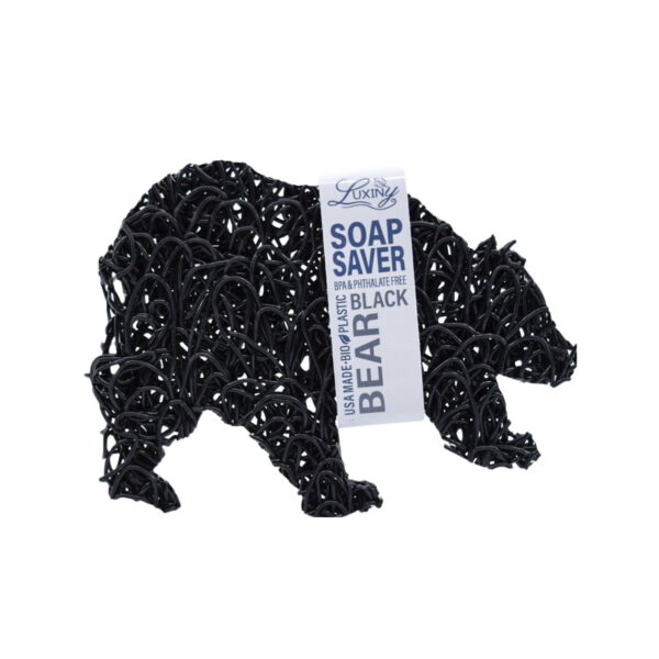 Luxiny American Made Soap Saver for Soap Dishes & Shower Soap Holders - Helps Handmade Soap Last Longer -Black Bear