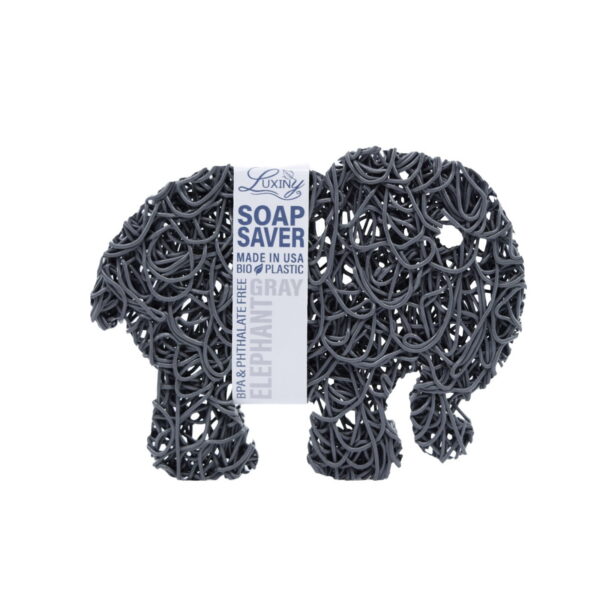 Luxiny American Made Soap Saver for Soap Dishes & Shower Soap Holders - Helps Handmade Soap Last Longer - Made from Plant Based Environmentally Friendly Bioplastics Gray Elephant