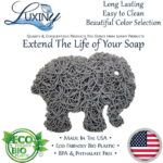 Luxiny American Made Soap Saver for Soap Dishes & Shower Soap Holders - Helps Handmade Soap Last Longer - Made from Plant Based Environmentally Friendly Bioplastics Gray Elephant