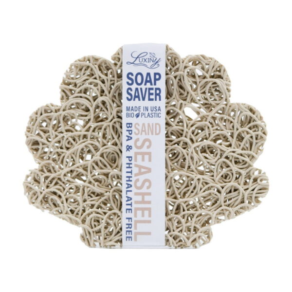 Luxiny American Made Soap Saver for Soap Dishes & Shower Soap Holders - Helps Handmade Soap Last Longer - Made from Plant Based Environmentally Friendly Bioplastics Sand Seashell