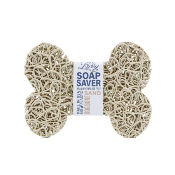 Luxiny American Made Soap Saver for Soap Dishes & Shower Soap Holders - Helps Handmade Soap Last Longer - Made from Plant Based Environmentally Friendly Bioplastics Tan Dog Bone