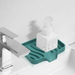 LYCAQL 2 Pack Silicone Soap Container Box Trays with Drain Portable Mini Sink Soap Bar Holder Self Draining Waterfall Soap Dish Case for Bathroom Shower Home Indoor