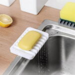 LYCAQL 2 Pack Silicone Soap Container Box Trays with Drain Portable Mini Sink Soap Bar Holder Self Draining Waterfall Soap Dish Case for Bathroom Shower Home Indoor