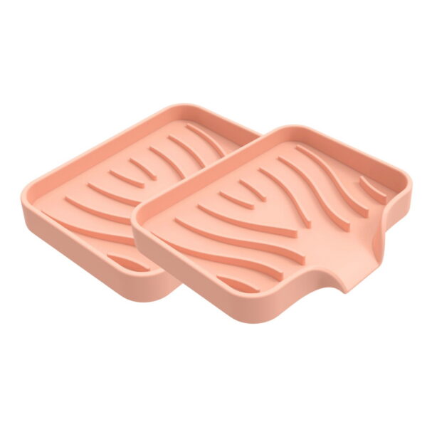 LYCAQL 2 Pack Soap Dishes for Bar Soap Sponge Holder for Kitchen Sink, Kitchen Soap Tray Soap Holder for Kitchen Sink/Bathroom Sink Tray for Kitchen Counter Soap Bottles, Sponge...