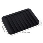 LYCAQL Self Draining Soap Dishes, 2 Pcs Silicone Soap Saver, Waterfall Drainer Soap Holder for Bathroom, Extend Soap Life, Keep Soap Bars Dry Clean & Easy Cleaning (White, Black)