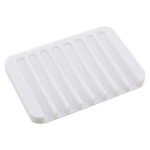 LYCAQL Silicone Bathroom Soap Dishes with Drain Spout-Bathroom and Kitchen Sink Organizer,Sponge Holder,Dish Soap Tray, for Dispenser,Scrubber,Bottle,Cup on Sink or Counter 4.7"*4"