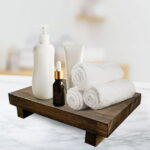 Lyfe Simple Wood Riser for Decor - Rustic Pedestal Stand - Handmade Small Wood Tray - Soap Tray for Kitchen Sink, Dish Soap Tray, Wood Tray for Bathroom, Wooden Stand for...