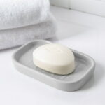 Mainstays Basic Ceramic Soap Dish Soft Silver Grey